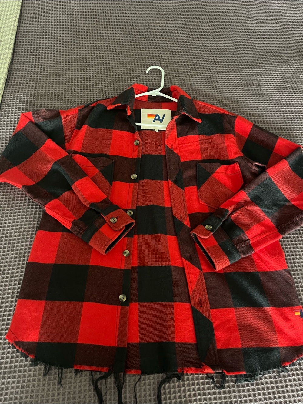 Aviator Nation “sold out” Buffalo red and black flannel